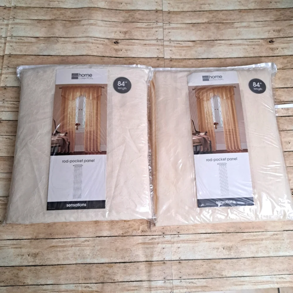 Lot of 2 JCP Home Collection Sensation Rod - Pocket Panel Champagne 52